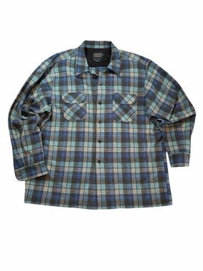 PENDLETON Surf Plaid Wool Shacket Blue Overshirt Shirt Jacket XXL